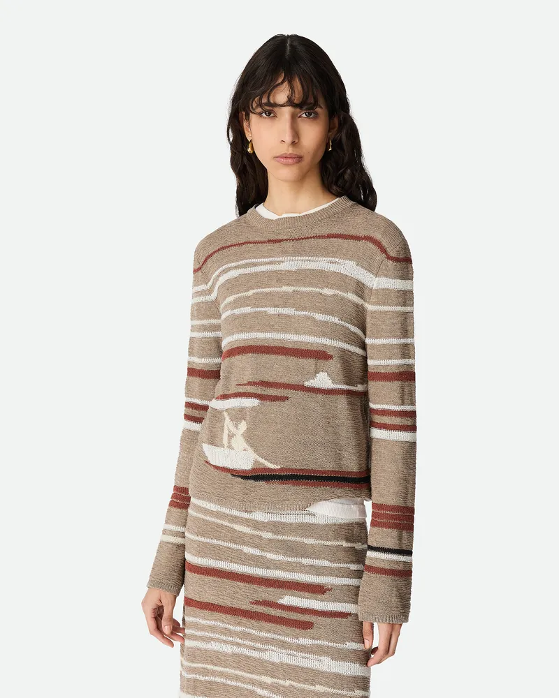 Bottega Veneta Pullover Aus Leinen Und Baumwolle - Multicolor - Damen Leinen & Baumwolle Multicolor
