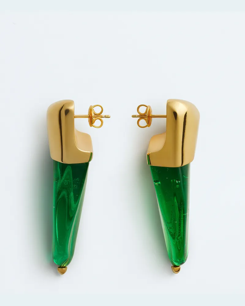 Bottega Veneta Große Prisma Ohrringe - Grün - Damen - 70% Sterlingsilber & 30% Glas Grün