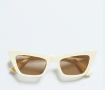 Snap Cat-Eye Sonnenbrille-Beige - Unisex