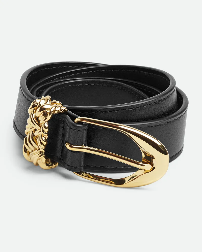 Bottega Veneta Intreccio Loop Gürtel Black