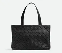 Kleine Intrecciato Tote mit Zip-Schwarz - Herren