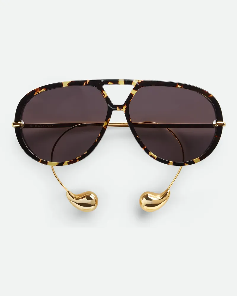 Bottega Veneta Drop Sonnenbrille In Pilotenform Havana