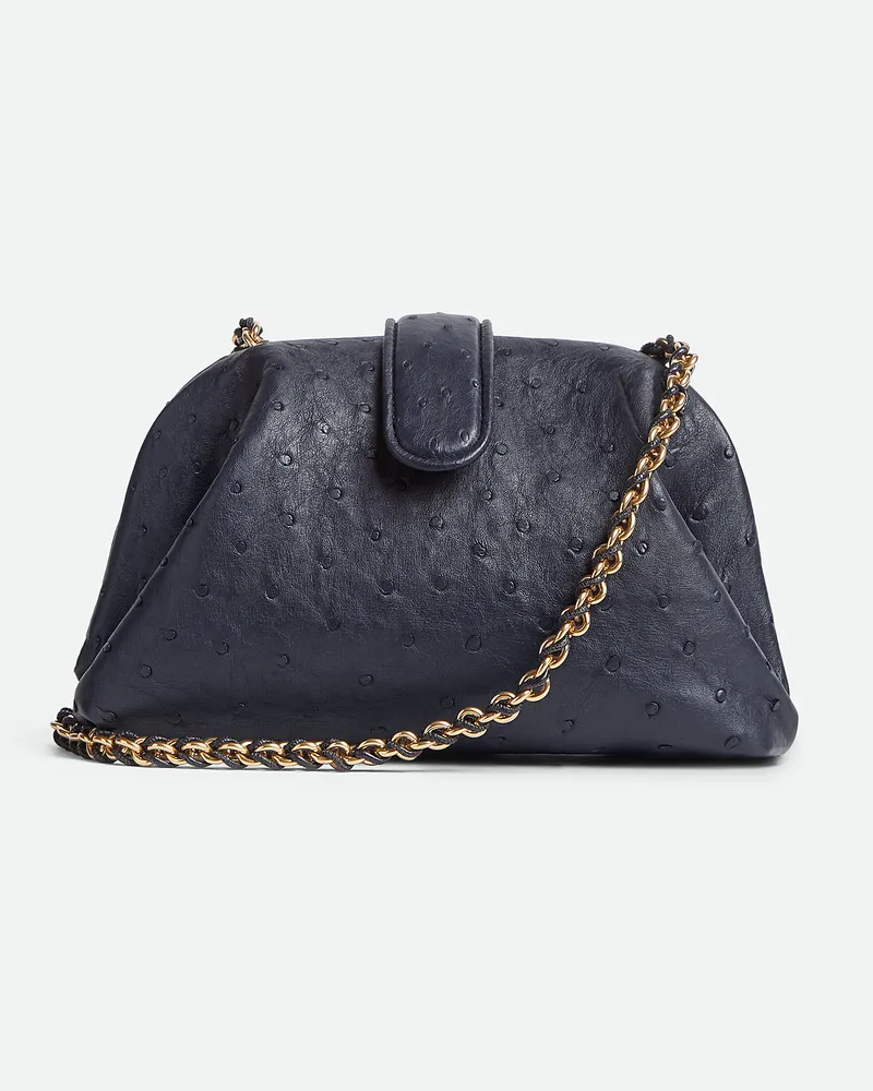 Bottega Veneta Kleine Lauren 1980 - Blau - Damen - 100 % Straußenleder Blau