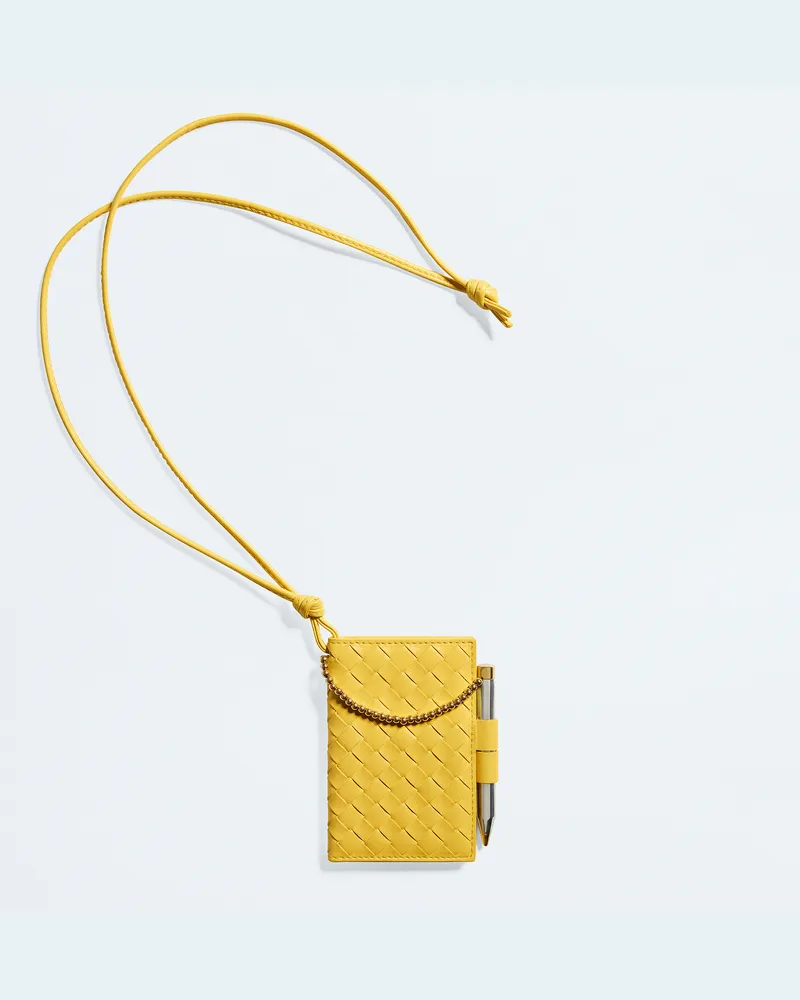 Bottega Veneta Intrecciato Piccolo Ausweisetui mit Verschluss in Stiftform-Gelb - Damen Gelb