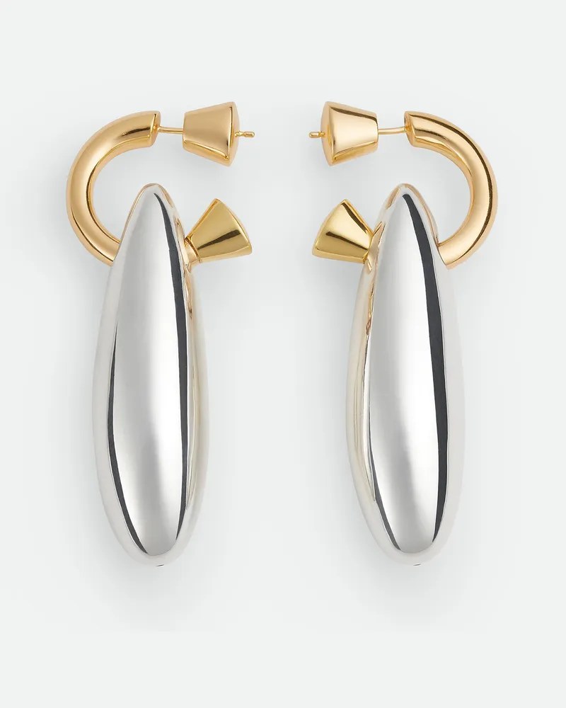 Bottega Veneta Große Ellipse Ohrringe Silver