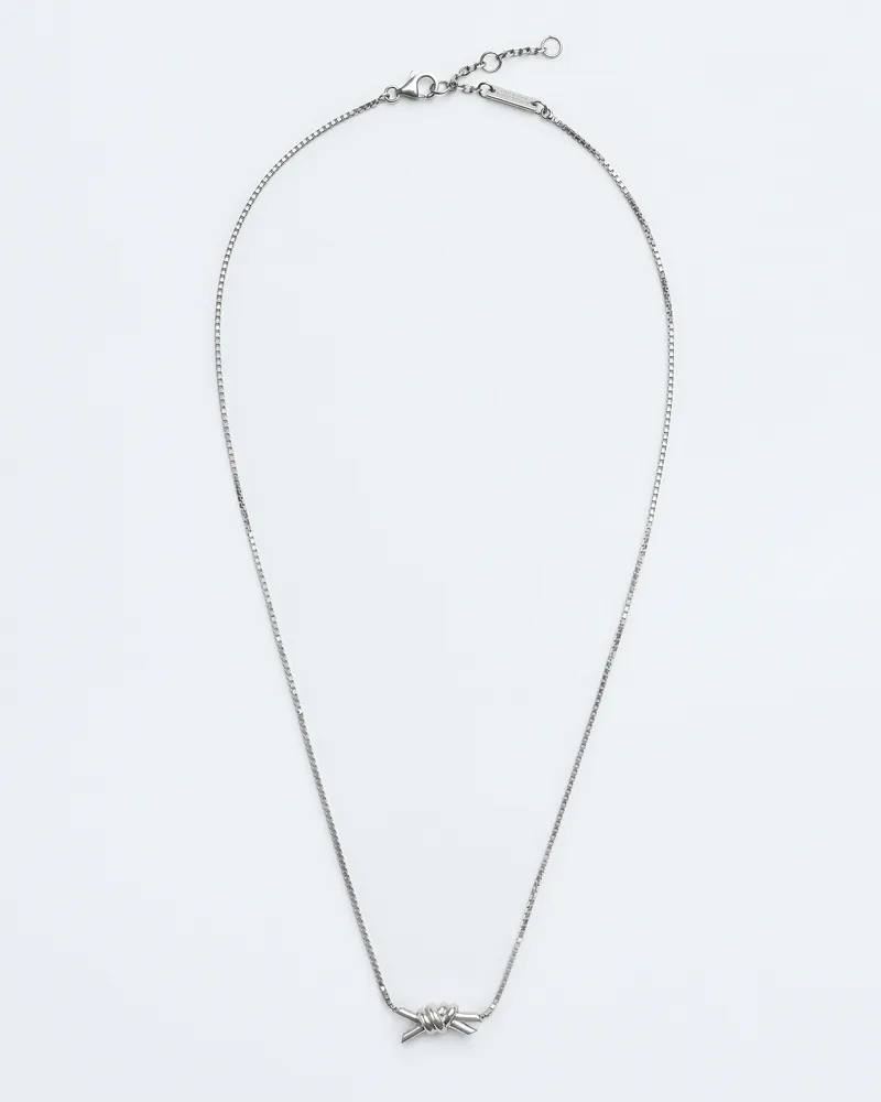 Bottega Veneta Knot Collier - Grau & Silberfarben - Damen - 100 % Sterlingsilber Grau