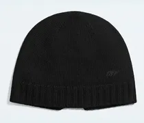 Beanie aus Wollstrick-Schwarz - Herren