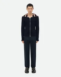 Bottega Veneta Getreifter Cardigan Au Baumwolle Navy