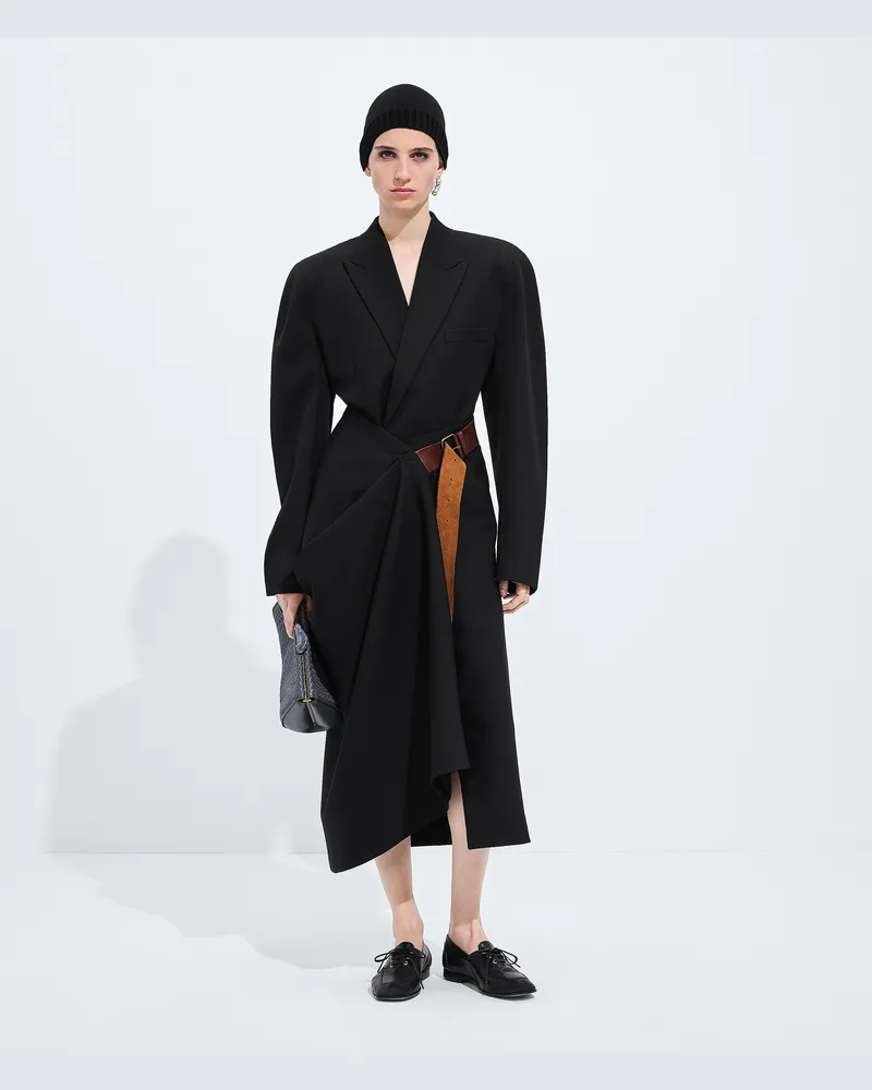 Bottega Veneta Rock aus Grain-de-Poudre-Wolle-Schwarz - Damen Schwarz