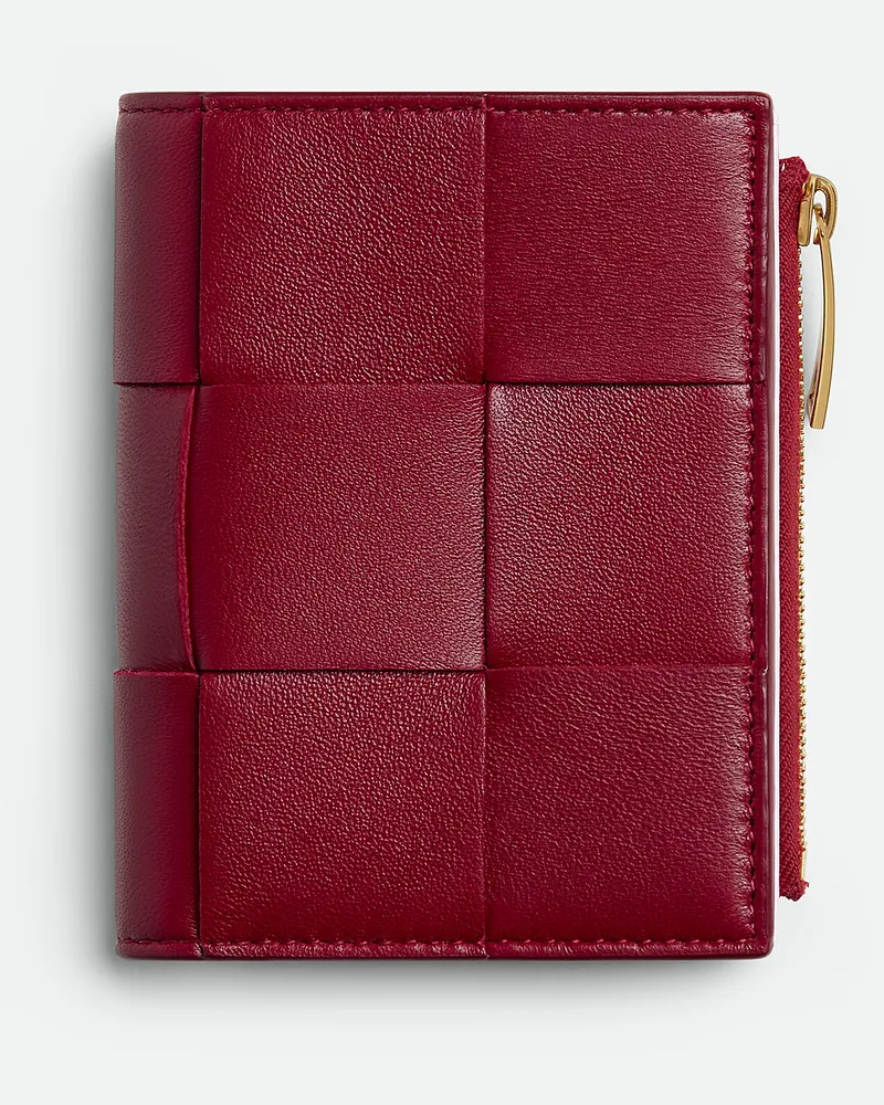 Bottega Veneta Kleines Cassette Bifold Portemonnaie Dark