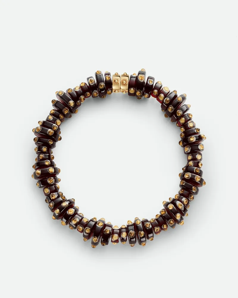 Bottega Veneta Slice Glass Halskette Burnt