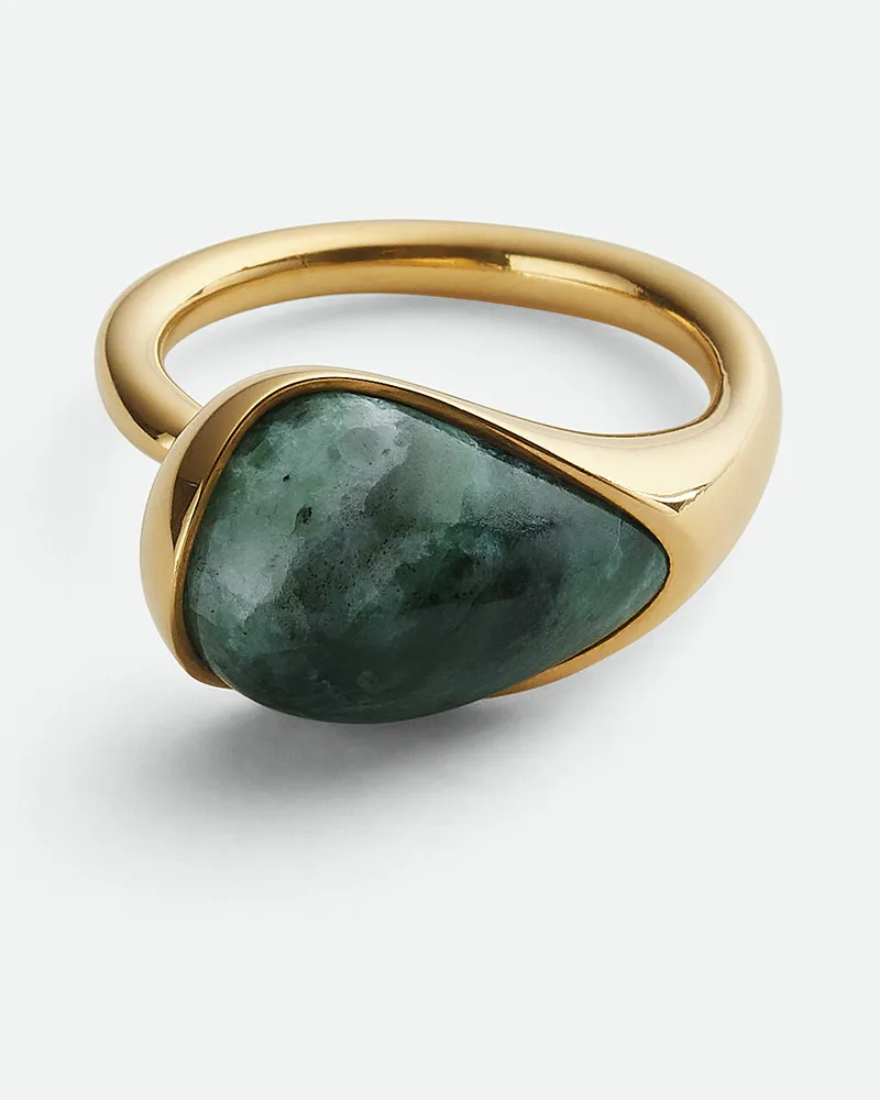 Bottega Veneta Kleiner Drop Marmor Ring - Grün - Damen 60% Sterlingsilber & 40% Marmor Grün