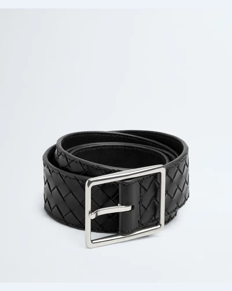 Bottega Veneta Intrecciato Piccolo Gürtel - Schwarz - Herren 100 % Kalbsleder Schwarz