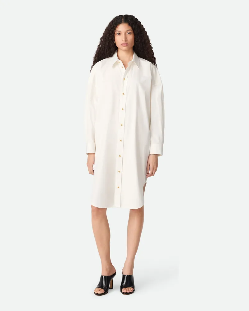 Bottega Veneta Baumwollkleid - Weiss - Damen 67 % Baumwolle, 25 % Viskose & 8 % Polyester Weiss