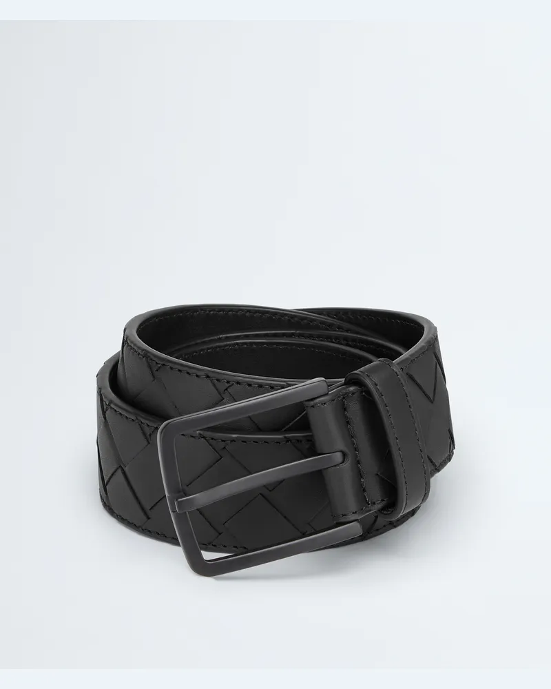 Bottega Veneta Intrecciato Gürtel - Schwarz - Herren 100 % Kalbsleder Schwarz