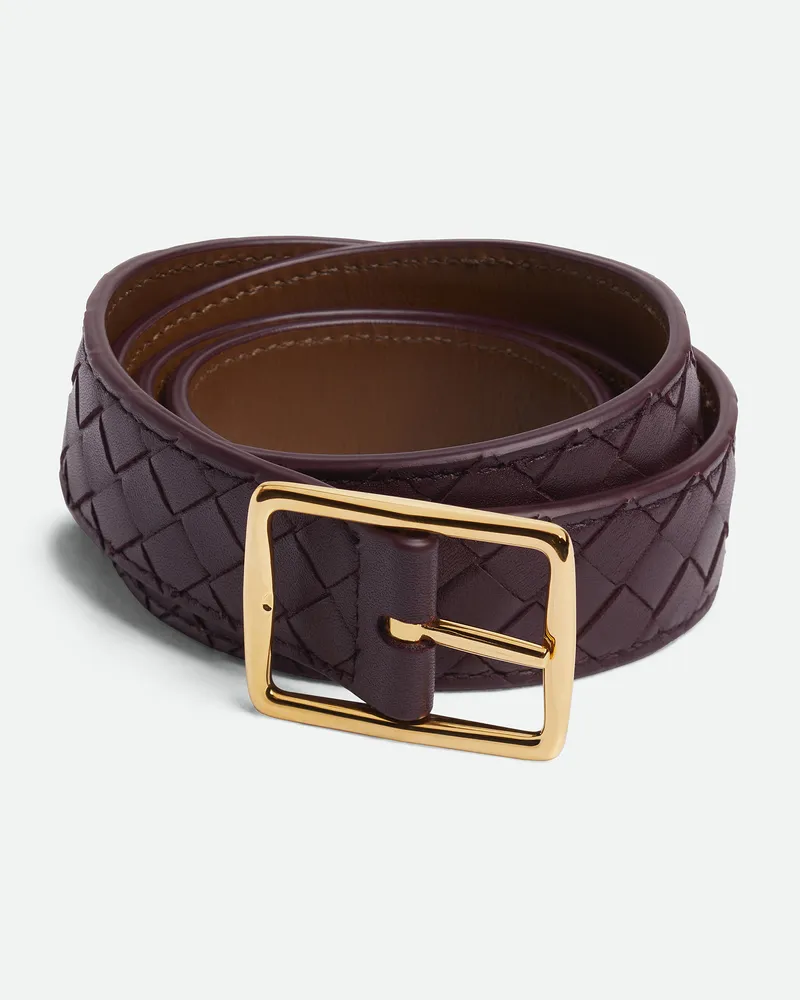 Bottega Veneta Wendegürtel - Bordeaux - Damen 100% Kalbsleder Bordeaux