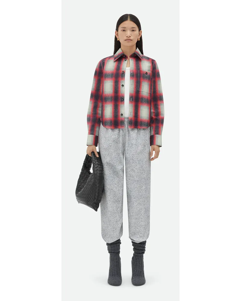 null Bedrucktes Hemd Aus Leder Mit Karomuster Grey