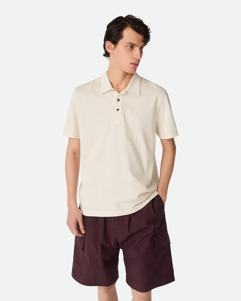Bottega Veneta Poloshirt Aus Feine Bauwolljersey Pale