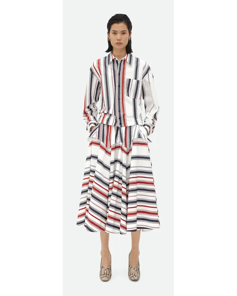 Bottega Veneta Gestreiftes Baumwollhemd Navy