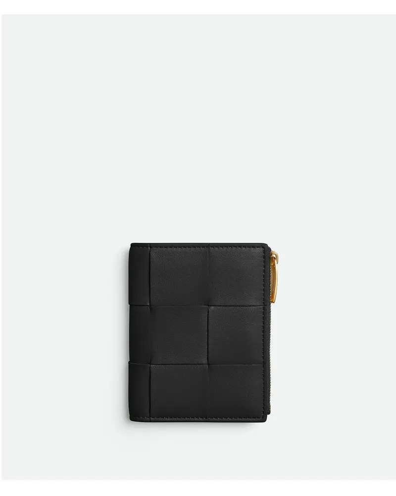 Bottega Veneta Kleines Cassette Bifold Portemonnaie Black