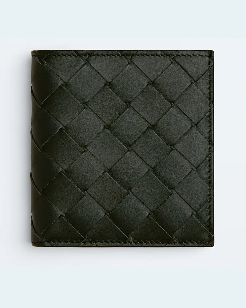 Bottega Veneta Schmales Intrecciato Bi-fold Portemonnaie - Grün - Herren - 100% Kalbsleder Grün