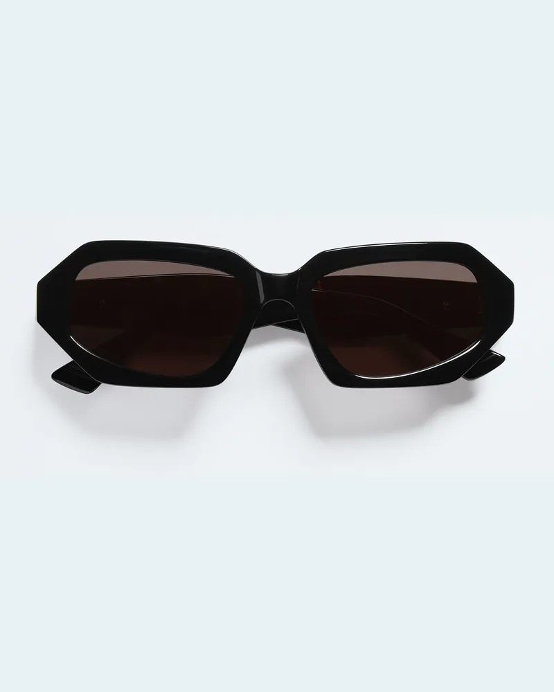 Bottega Veneta Ovale Classic Sonnenbrille-Schwarz - Unisex Schwarz