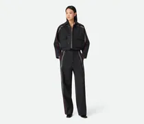 Hose aus Wolle und Kaschmir-Grau & Silberfarben - Damen