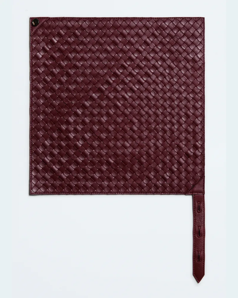 Bottega Veneta Foulard Aus Intrecciato Leder - Bordeaux - Damen - 100 % Lammleder Bordeaux