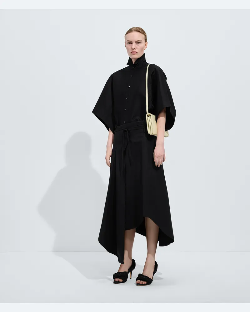 Bottega Veneta Rock aus kompakter Baumwolltoile-Schwarz - Damen Schwarz