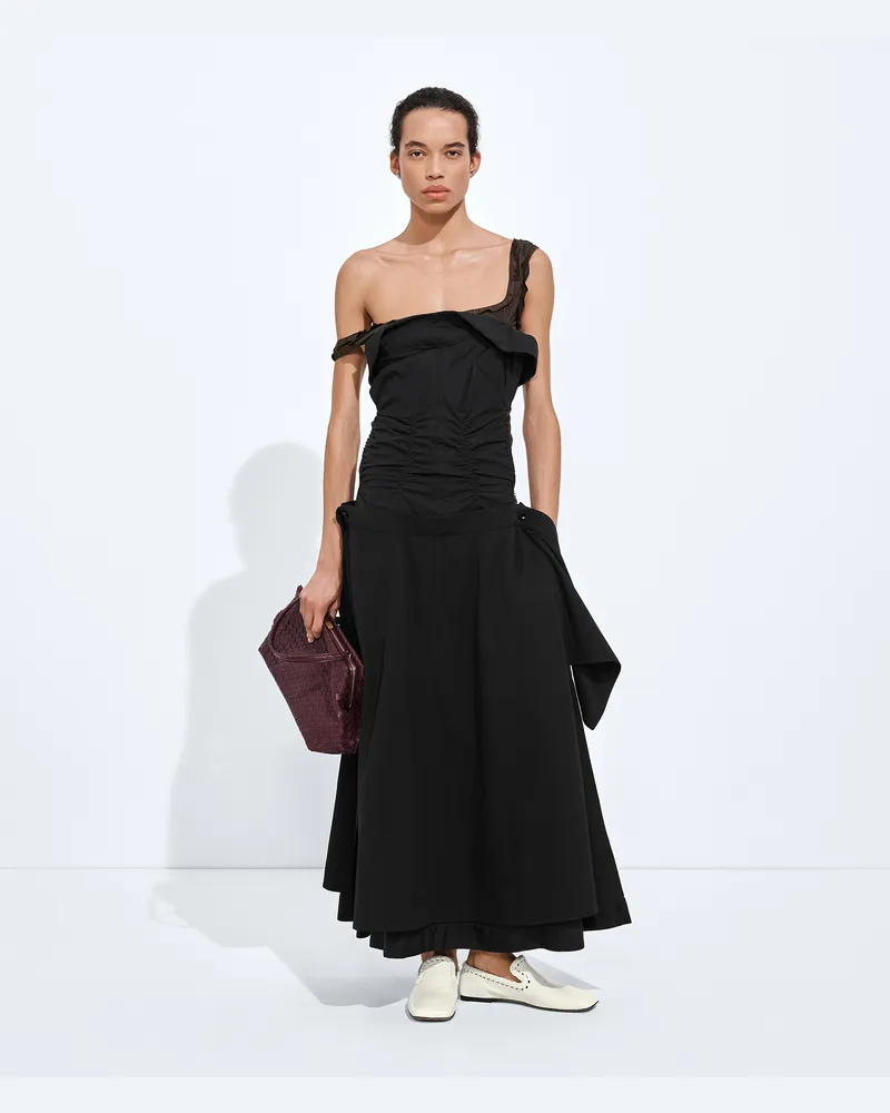 Bottega Veneta Kleid aus Baumwollorgandy-Schwarz - Damen Schwarz