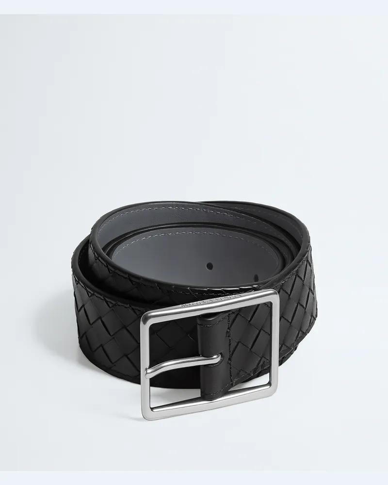 Bottega Veneta Intrecciato Piccolo Gürtel-Schwarz - Herren Schwarz