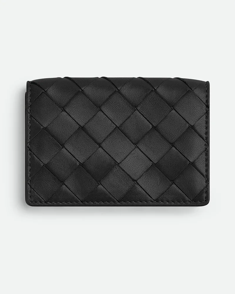 Bottega Veneta Intrecciato Visitenkartenetui Black