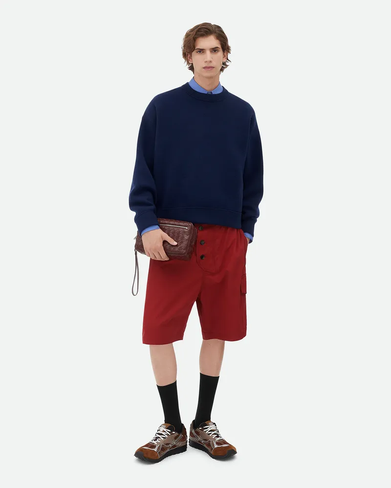Bottega Veneta Pullover Aus Kompaktem Kaschmir - Blau - Herren Kaschmir Blau