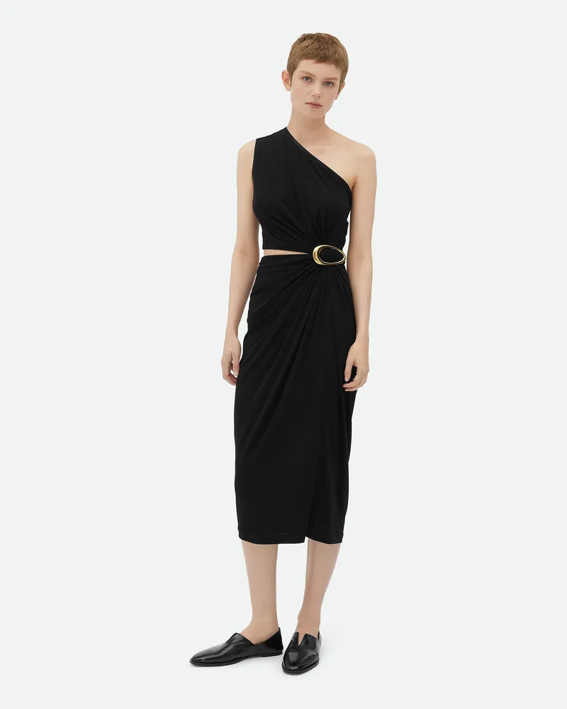 Bottega Veneta Kleid Aus Viskosejerseycrêpe Black