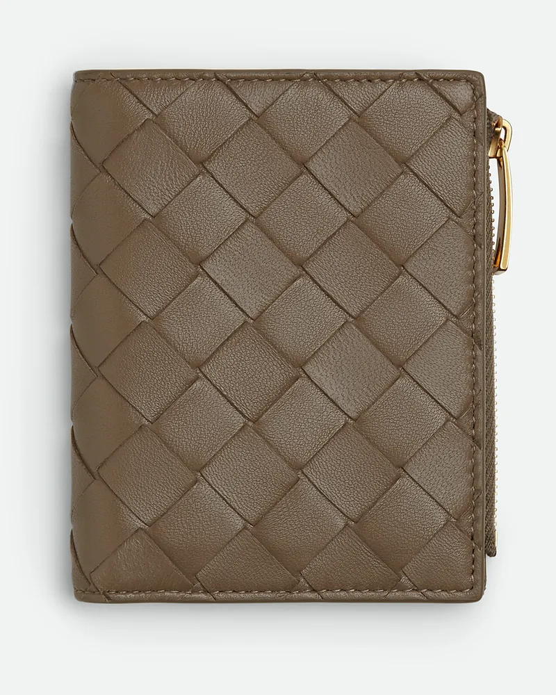 Bottega Veneta Kleines Intrecciato Bi-fold Portemonnaie - Braun - Damen - 100 % Lammleder Braun