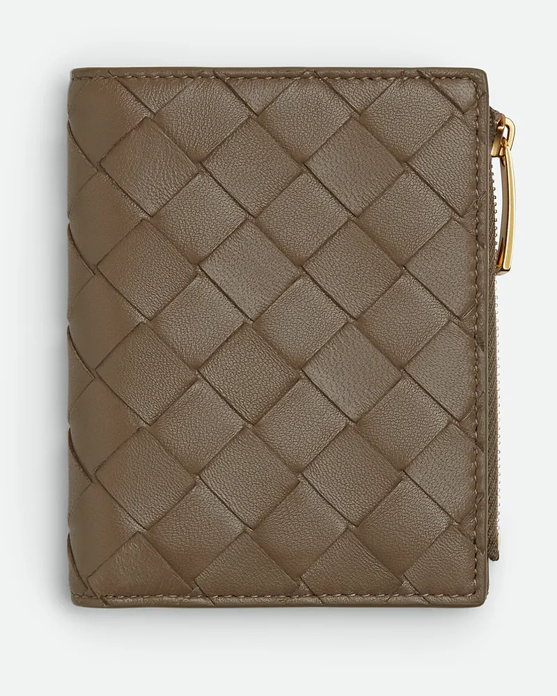 Bottega Veneta Kleines Intrecciato Bi-fold Portemonnaie - Braun - Damen - 100 % Lammleder Braun