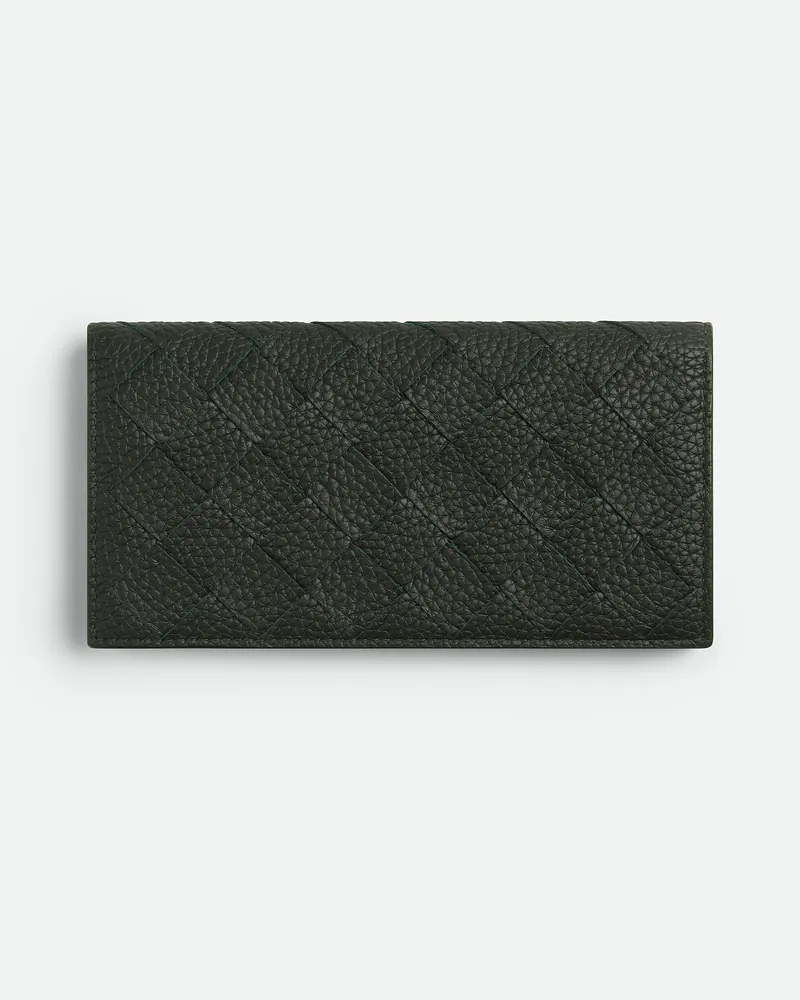 Bottega Veneta Langes Intrecciato Portemonnaie Mit Münzfach Dark