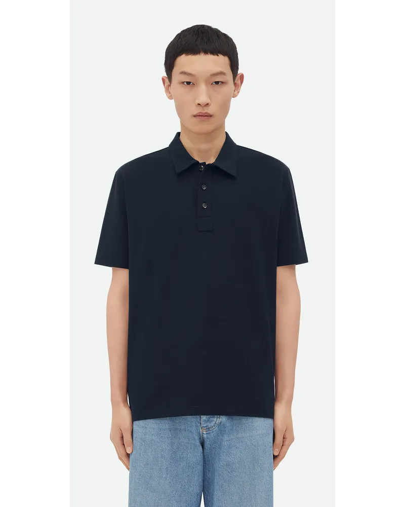 Bottega Veneta Poloshirt Aus Leichtem Baumwollpiqué Dark