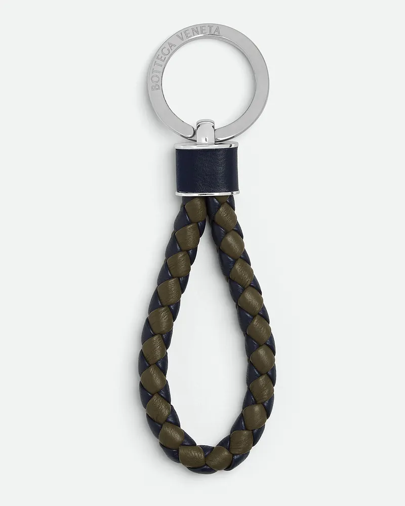 Bottega Veneta Intreccio Key Ring Abyss
