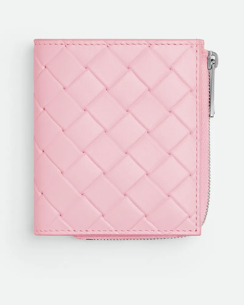 Bottega Veneta Intrecciato Stamp Bi-fold Portemonnaie Rose