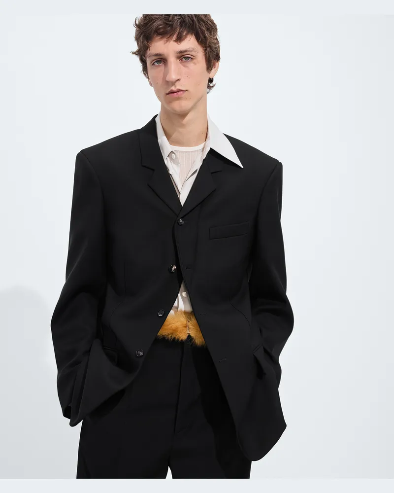 Bottega Veneta Jacke aus Wolle und Mohair-Gabardine-Schwarz - Herren Schwarz
