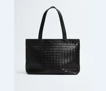Kleine Intrecciato Tote mit Zip-Schwarz - Herren