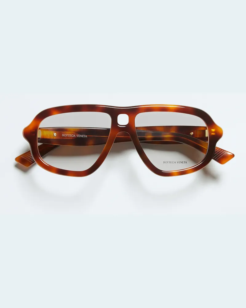 Bottega Veneta Sophia Ribbon Aviator Brille-Braun - Unisex Braun