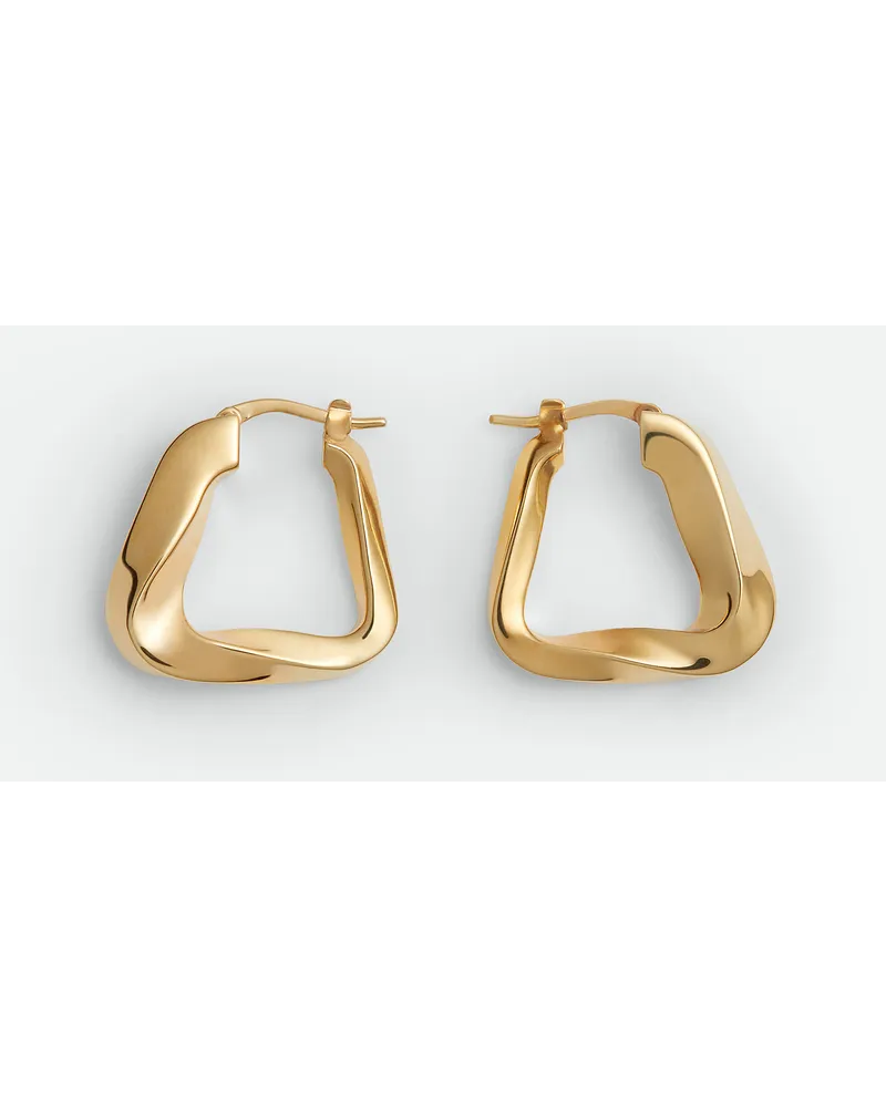 Bottega Veneta Kleine Twist Triangle Hoop Ohrringe Yellow