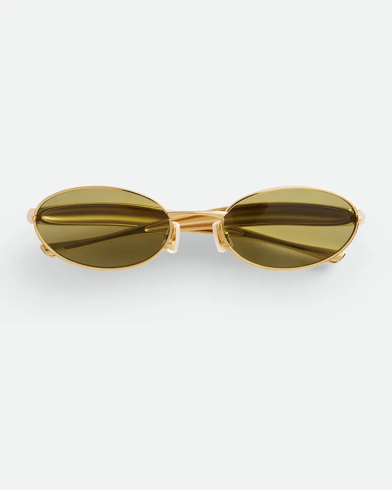 Bottega Veneta Ovale Sardine Sonnenbrille Gold