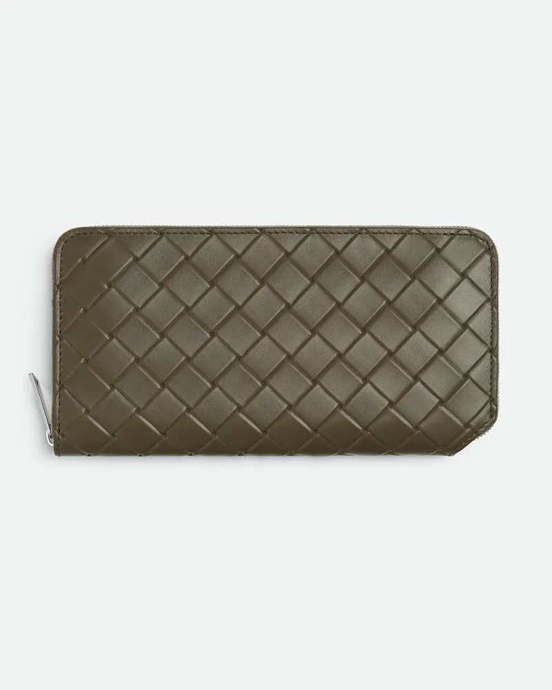 Bottega Veneta Intrecciato Stamp Portemonnaie Mit Umlaufendem Zip - Grün - Herren - 100% Kalbsleder Grün
