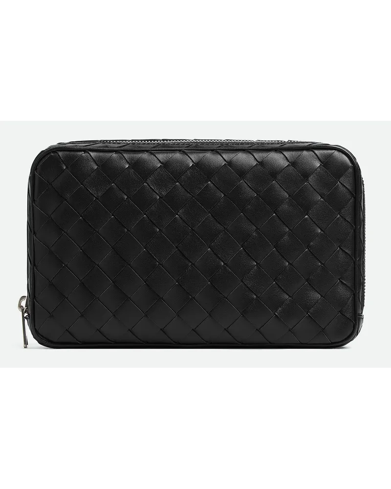 Bottega Veneta Mittelgroßer Intrecciato Organizer Black
