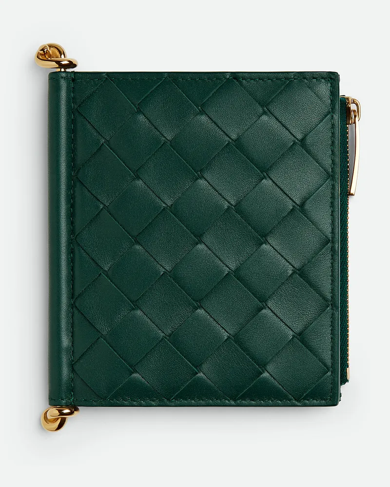 Bottega Veneta Kleines Solstice Bi-fold Portemonnaie Emerald
