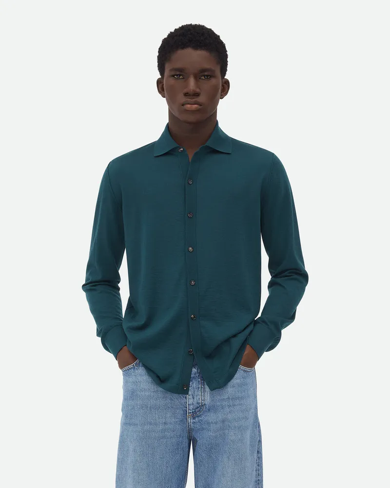 Bottega Veneta Hemd Au Leichtem, Feinem Kachmir Deep