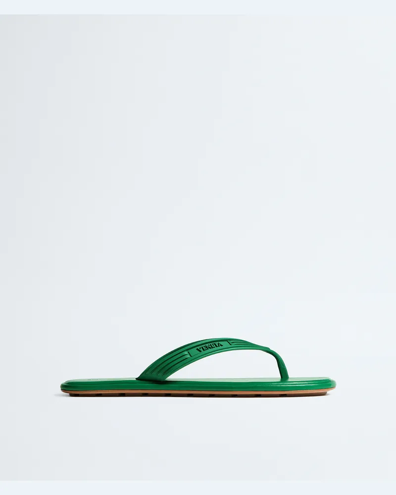 Bottega Veneta Flache Sampieri Zehenstegsandale - Grün - Damen 100% Thermoplastisches Polyurethan Grün